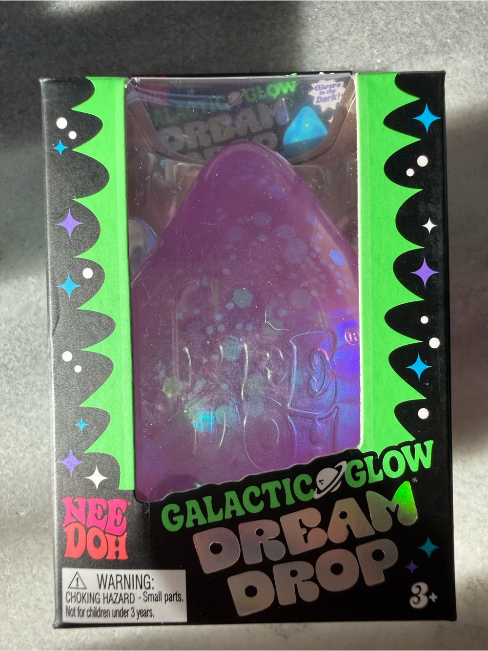 NeeDoh Galactic Glow Dream Drop - Purple Sensory Squishy Toy